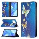 For Xiaomi Mi 11 Lite Colored Drawing Pattern Invisible Magnetic Horizontal Flip PU Leather Case with Holder & Card Slots & Wallet(Gold Butterflies) - 1