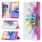 For Xiaomi Poco M3 Pro / Redmi Note 10 5G Colored Drawing Pattern Invisible Magnetic Horizontal Flip PU Leather Case with Holder & Card Slots & Wallet(Sun Flower) - 1