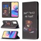 For Xiaomi Poco M3 Pro / Redmi Note 10 5G Colored Drawing Pattern Invisible Magnetic Horizontal Flip PU Leather Case with Holder & Card Slots & Wallet(Bear) - 1
