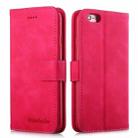 For iPhone 6 / 6s Diaobaolee Pure Fresh Texture Horizontal Flip Leather Case, with Holder & Card Slot & Wallet & Photo Frame(Red) - 1