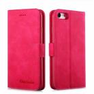 For iPhone 7 / 8 Diaobaolee Pure Fresh Texture Horizontal Flip Leather Case, with Holder & Card Slot & Wallet & Photo Frame(Red) - 1