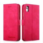 For iPhone XR Diaobaolee Pure Fresh Texture Horizontal Flip Leather Case, with Holder & Card Slot & Wallet & Photo Frame(Red) - 1