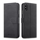 For iPhone XS Max Diaobaolee Pure Fresh Texture Horizontal Flip Leather Case, with Holder & Card Slot & Wallet & Photo Frame(Black) - 1