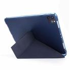 For iPad Pro 11 2022 / 2021 Multi-folding Horizontal Flip PU Leather + Shockproof TPU Tablet Case with Holder & Pen Slot(Dark Blue) - 3