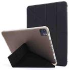 For iPad Pro 12.9 2022 / 2021 Multi-folding Horizontal Flip PU Leather + Shockproof TPU Tablet Case with Holder & Pen Slot(Black) - 1