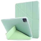 For iPad Pro 12.9 2022 / 2021 Multi-folding Horizontal Flip PU Leather + Shockproof TPU Tablet Case with Holder & Pen Slot(Green) - 1