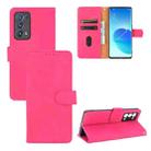 For OPPO Reno6 Pro+ Solid Color Skin Feel Magnetic Buckle Horizontal Flip Calf Texture PU Leather Case with Holder & Card Slots & Wallet(Rose Red) - 1