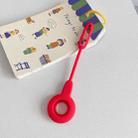Anti-scratch Shockproof Silicone Protective Cover Case with Hook Loop For AirTag(Red) - 1