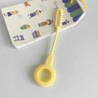 Anti-scratch Shockproof Silicone Protective Cover Case with Hook Loop For AirTag(Yellow) - 1