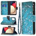 For Samsung Galaxy A03s 164mm Colored Drawing Pattern Zipper Horizontal Flip Leather Case with Holder & Card Slots & Wallet(Plum Blossom) - 1