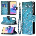 For Xiaomi Poco M3 Pro / Redmi Note 10 5G Colored Drawing Pattern Zipper Horizontal Flip Leather Case with Holder & Card Slots & Wallet(Plum Blossom) - 1