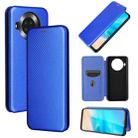 For Cubot Note 20 Carbon Fiber Texture Horizontal Flip TPU + PC + PU Leather Case with Card Slot(Blue) - 1