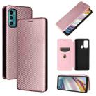 For Motorola Moto G60 / G40 Fusion Carbon Fiber Texture Horizontal Flip TPU + PC + PU Leather Case with Card Slot(Pink) - 1