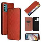 For Motorola Moto G60 / G40 Fusion Carbon Fiber Texture Horizontal Flip TPU + PC + PU Leather Case with Card Slot(Brown) - 1