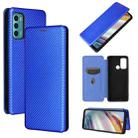 For Motorola Moto G60 / G40 Fusion Carbon Fiber Texture Horizontal Flip TPU + PC + PU Leather Case with Card Slot(Blue) - 1
