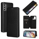 For Motorola Moto G60 / G40 Fusion Carbon Fiber Texture Horizontal Flip TPU + PC + PU Leather Case with Card Slot(Black) - 1