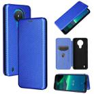 For Nokia 1.4 Carbon Fiber Texture Horizontal Flip TPU + PC + PU Leather Case with Card Slot(Blue) - 1