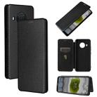 For Nokia X10 Carbon Fiber Texture Horizontal Flip TPU + PC + PU Leather Case with Card Slot(Black) - 1