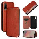 For Sony Xperia Ace II Carbon Fiber Texture Horizontal Flip TPU + PC + PU Leather Case with Card Slot(Brown) - 1