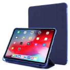 For iPad Pro 12.9 2022 / 2021 Multi-folding Horizontal Flip PU Leather + Shockproof Airbag TPU Tablet Case with Holder & Pen Slot & Wake-up / Sleep Function(Dark Blue) - 1