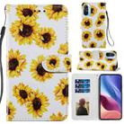 For Xiaomi Redmi K40 / K 40 Pro Painted Pattern Horizontal Flip Leather Case with Holder & Card Slots & Photo Frame(Sunflower) - 1