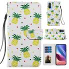 For Xiaomi Redmi K40 / K 40 Pro Painted Pattern Horizontal Flip Leather Case with Holder & Card Slots & Photo Frame(Pineapple) - 1