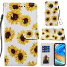 For Xiaomi Redmi Note 9 Pro Painted Pattern Horizontal Flip Leather Case with Holder & Card Slots & Photo Frame(Sunflower) - 1