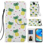 For Xiaomi Redmi Note 9 Pro Painted Pattern Horizontal Flip Leather Case with Holder & Card Slots & Photo Frame(Pineapple) - 1