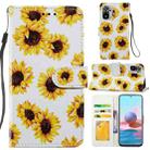 For Xiaomi Redmi Note 10 Painted Pattern Horizontal Flip Leather Case with Holder & Card Slots & Photo Frame(Sunflower) - 1