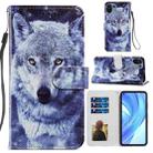For Xiaomi Mi 11 Lite Painted Pattern Horizontal Flip Leather Case with Holder & Card Slots & Photo Frame(White Wolf) - 1
