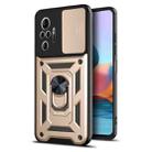 For Xiaomi Redmi Note 10 Pro Sliding Camera Cover Design TPU+PC Protective Case(Gold) - 1