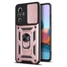 For Xiaomi Redmi Note 10 Pro Sliding Camera Cover Design TPU+PC Protective Case(Rose Gold) - 1