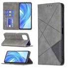 For Xiaomi Mi 11 Lite Rhombus Texture Horizontal Flip Magnetic Leather Case with Holder & Card Slots(Grey) - 1