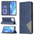 For Xiaomi Mi 11 Lite Rhombus Texture Horizontal Flip Magnetic Leather Case with Holder & Card Slots(Blue) - 1