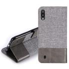 For Galaxy M10 MUXMA MX102 Horizontal Flip Canvas Leather Case with Stand & Card Slot & Wallet Function(Grey) - 1