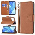 For Xiaomi Mi 11 Lite Litchi Texture Pure Color Horizontal Flip Leather Case with Holder & Card Slots & Wallet & Lanyard(Brown) - 1