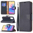 For Xiaomi Poco M3 Pro / Redmi Note 10 5G Litchi Texture Pure Color Horizontal Flip Leather Case with Holder & Card Slots & Wallet & Lanyard(Black) - 1