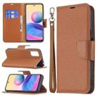 For Xiaomi Poco M3 Pro / Redmi Note 10 5G Litchi Texture Pure Color Horizontal Flip Leather Case with Holder & Card Slots & Wallet & Lanyard(Brown) - 1