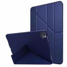 For iPad Pro 11 2022 / 2021 TPU Horizontal Deformation Flip Leather Tablet Case with Holder(Navy Blue) - 1