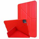For iPad Pro 11 2022 / 2021 TPU Horizontal Deformation Flip Leather Tablet Case with Holder(Red) - 1