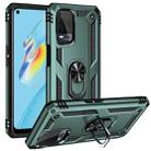 For OPPO A54 4G Shockproof TPU + PC Protective Case with 360 Degree Rotating Holder(Green) - 1