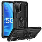 For OPPO A55 5G Shockproof TPU + PC Protective Case with 360 Degree Rotating Holder(Black) - 1