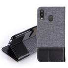 For Galaxy M20 MUXMA MX102 Horizontal Flip Canvas Leather Case with Stand & Card Slot & Wallet Function(Black) - 1