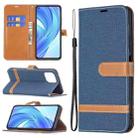 For Xiaomi Mi 11 Lite Color Matching Denim Texture Horizontal Flip Leather Case with Holder & Card Slots & Wallet & Lanyard(Dark Blue) - 1