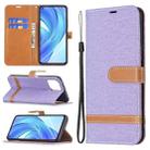 For Xiaomi Mi 11 Lite Color Matching Denim Texture Horizontal Flip Leather Case with Holder & Card Slots & Wallet & Lanyard(Purple) - 1