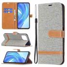For Xiaomi Mi 11 Lite Color Matching Denim Texture Horizontal Flip Leather Case with Holder & Card Slots & Wallet & Lanyard(Grey) - 1