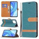 For Xiaomi Mi 11 Lite Color Matching Denim Texture Horizontal Flip Leather Case with Holder & Card Slots & Wallet & Lanyard(Green) - 1