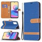 For Xiaomi Poco M3 Pro / Redmi Note 10 5G Color Matching Denim Texture Horizontal Flip Leather Case with Holder & Card Slots & Wallet & Lanyard(Royal Blue) - 1