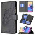 For Xiaomi Poco M3 Pro / Redmi Note 10 5G Flying Butterfly Embossing Pattern Zipper Horizontal Flip Leather Case with Holder & Card Slots & Wallet(Black) - 1