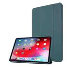 For iPad Pro 11 2022 / 2021 3-folding Horizontal Flip PU Leather + Honeycomb TPU Shockproof Tablet Case with Holder(Dark Green) - 1